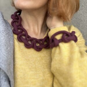 Naszyjnik bawełniany – burgund